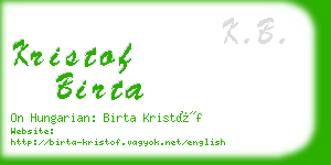 kristof birta business card